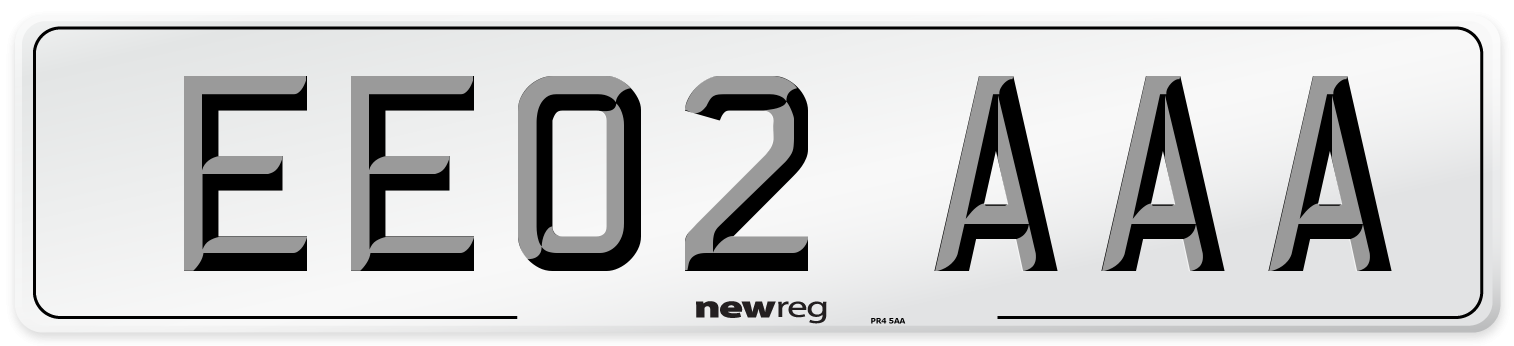 EE02 AAA Number Plate from New Reg